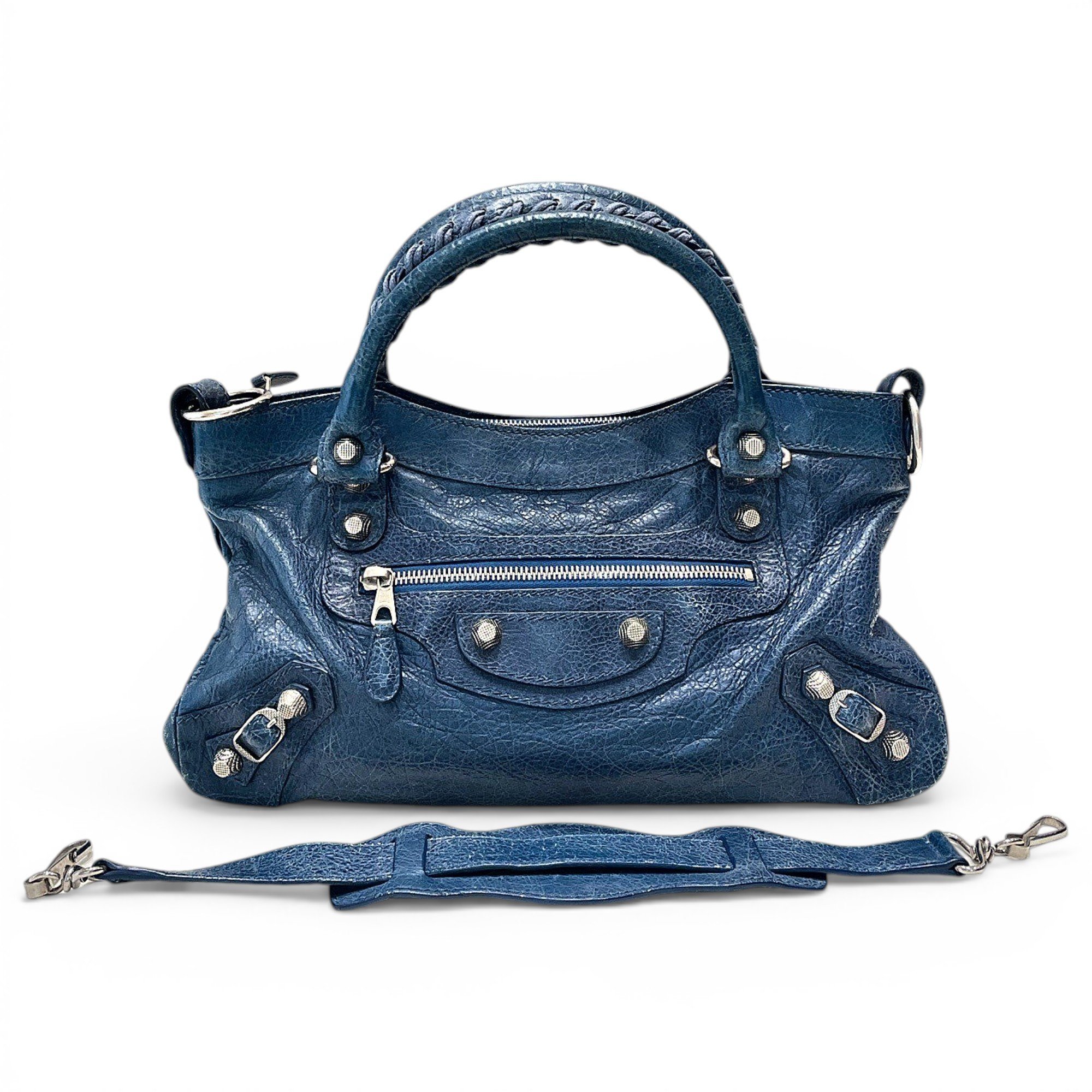 City leather handbag