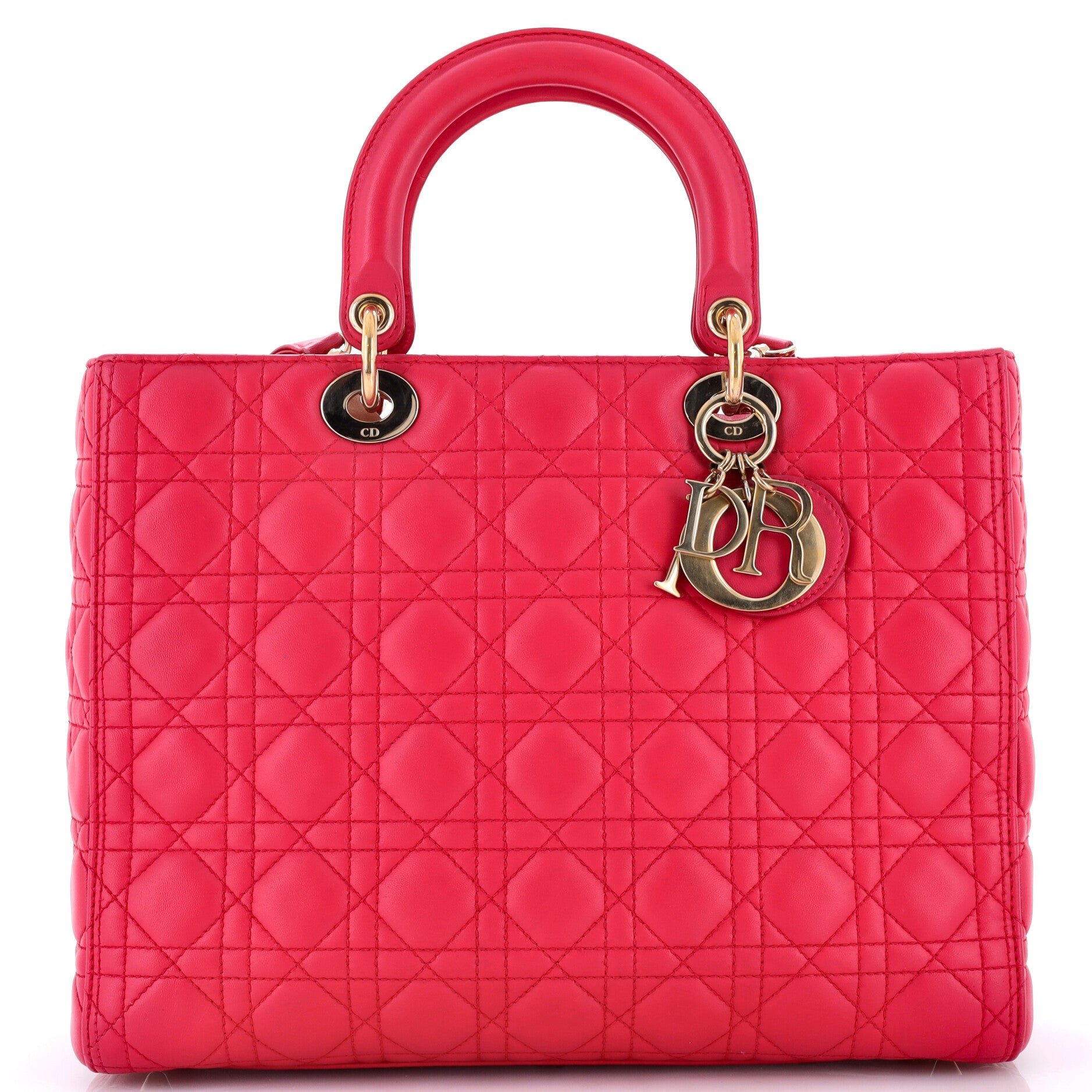 Vintage Lady Dior Bag Cannage Quilt Lambskin Large