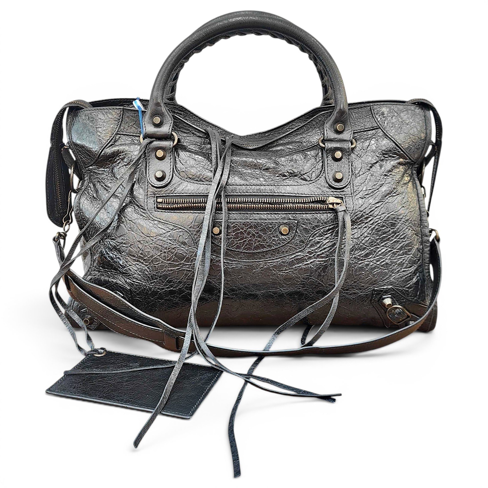 City leather handbag