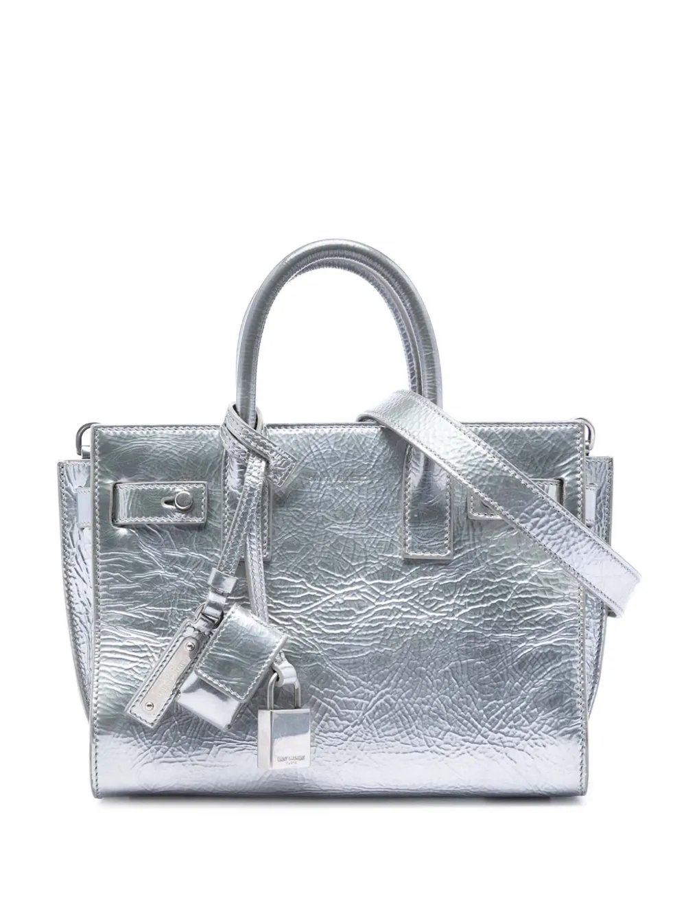 2017 Nano Metallic Crinkled Calfskin Supple Sac De Jour satchel