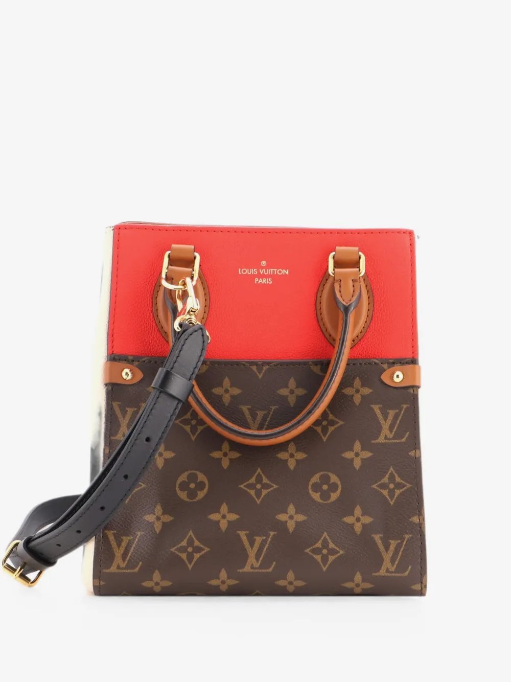 Fold Tote Monogram Canvas and Leather PM satchel