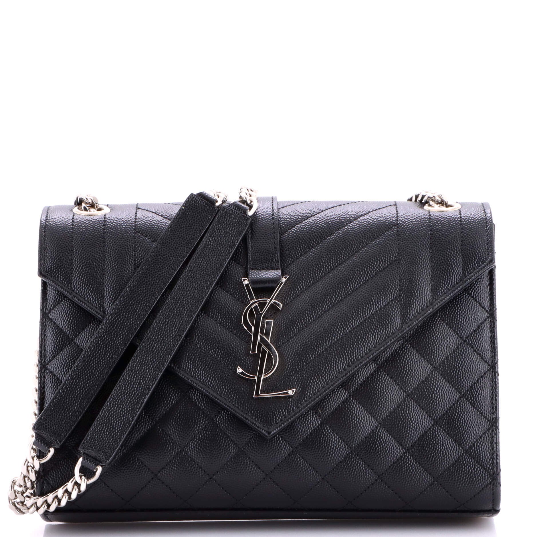 Classic Monogram Envelope Satchel Mixed Matelasse Leather Medium