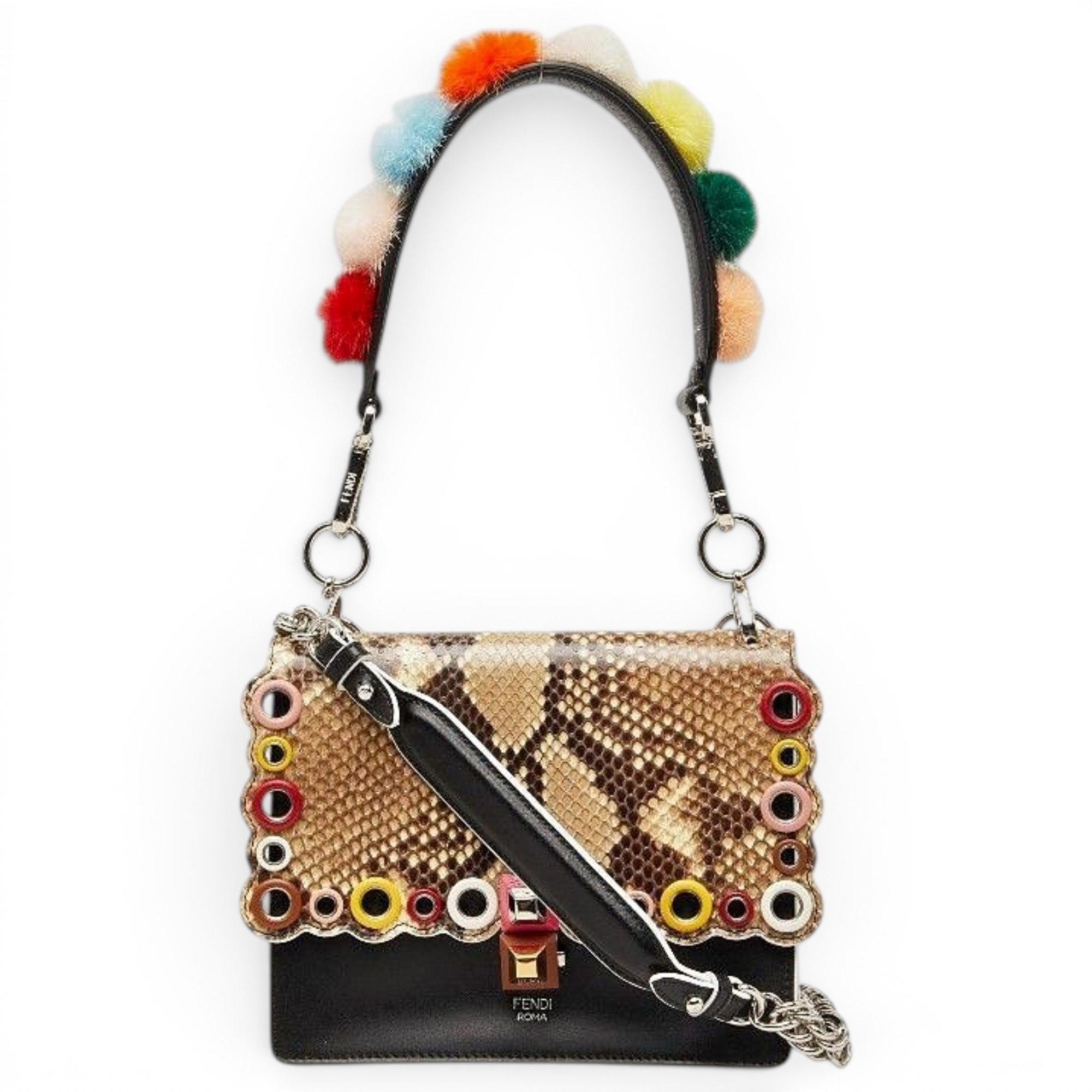 Pocket leather handbag