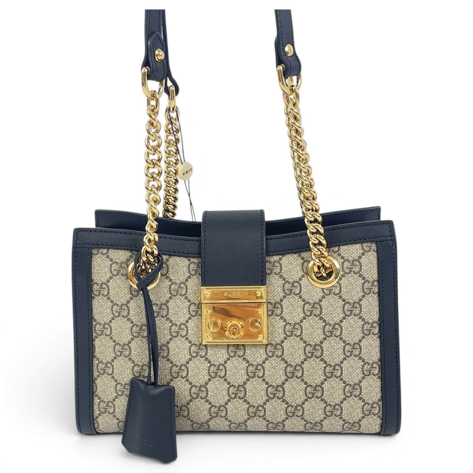 Padlock leather handbag