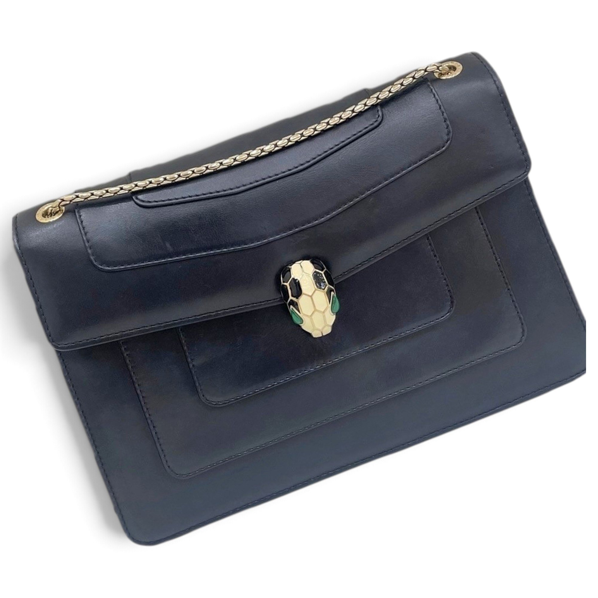 Serpenti leather handbag