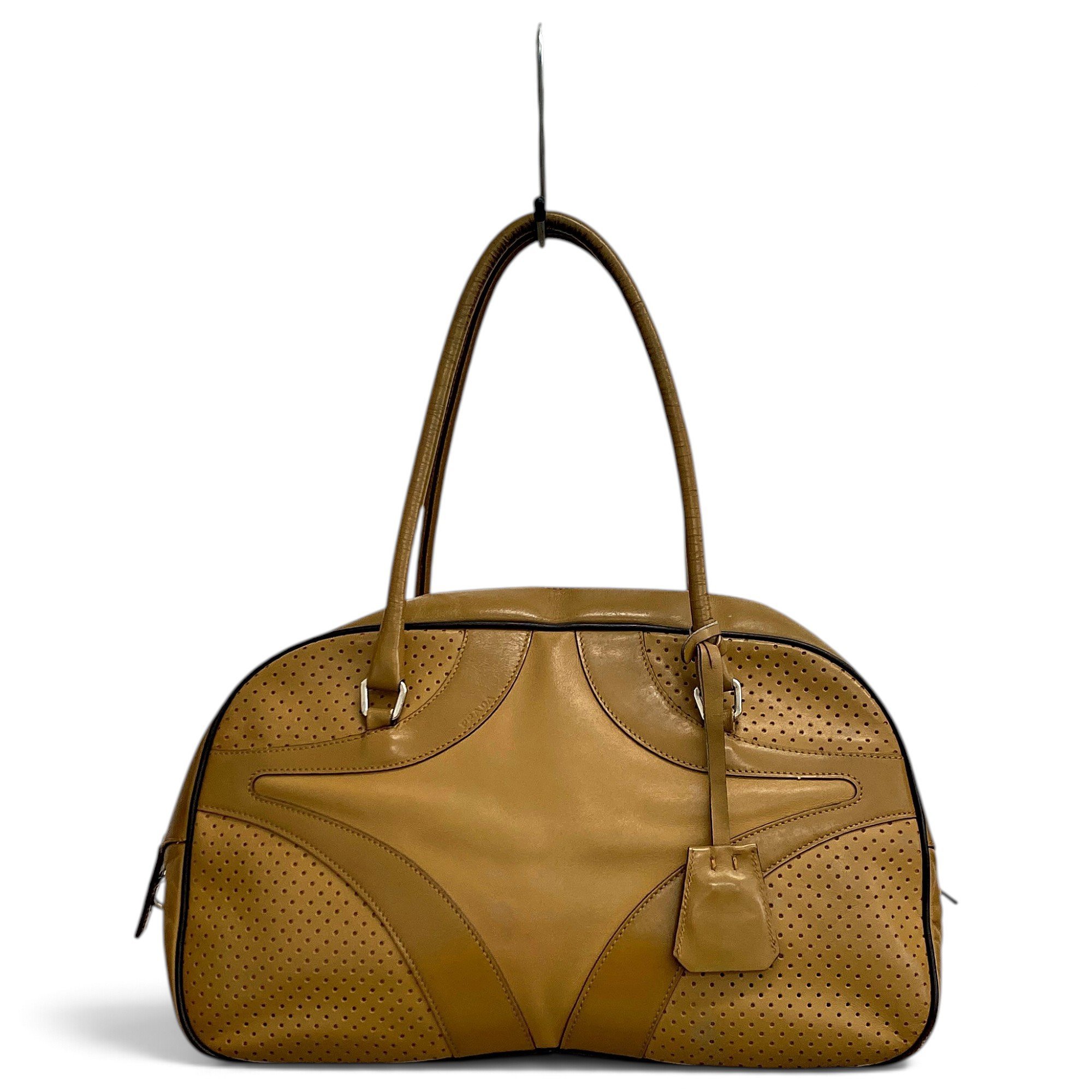 Bowling leather handbag