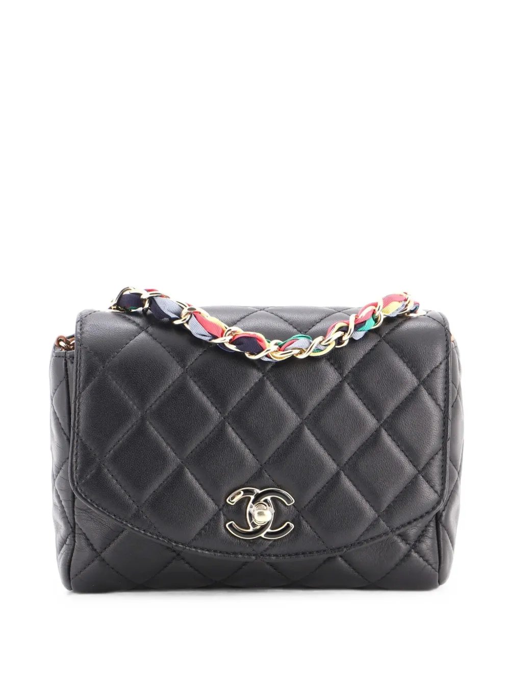 RIbbon Chain Flap Bag Quilted Lambskin Small shoulder bag