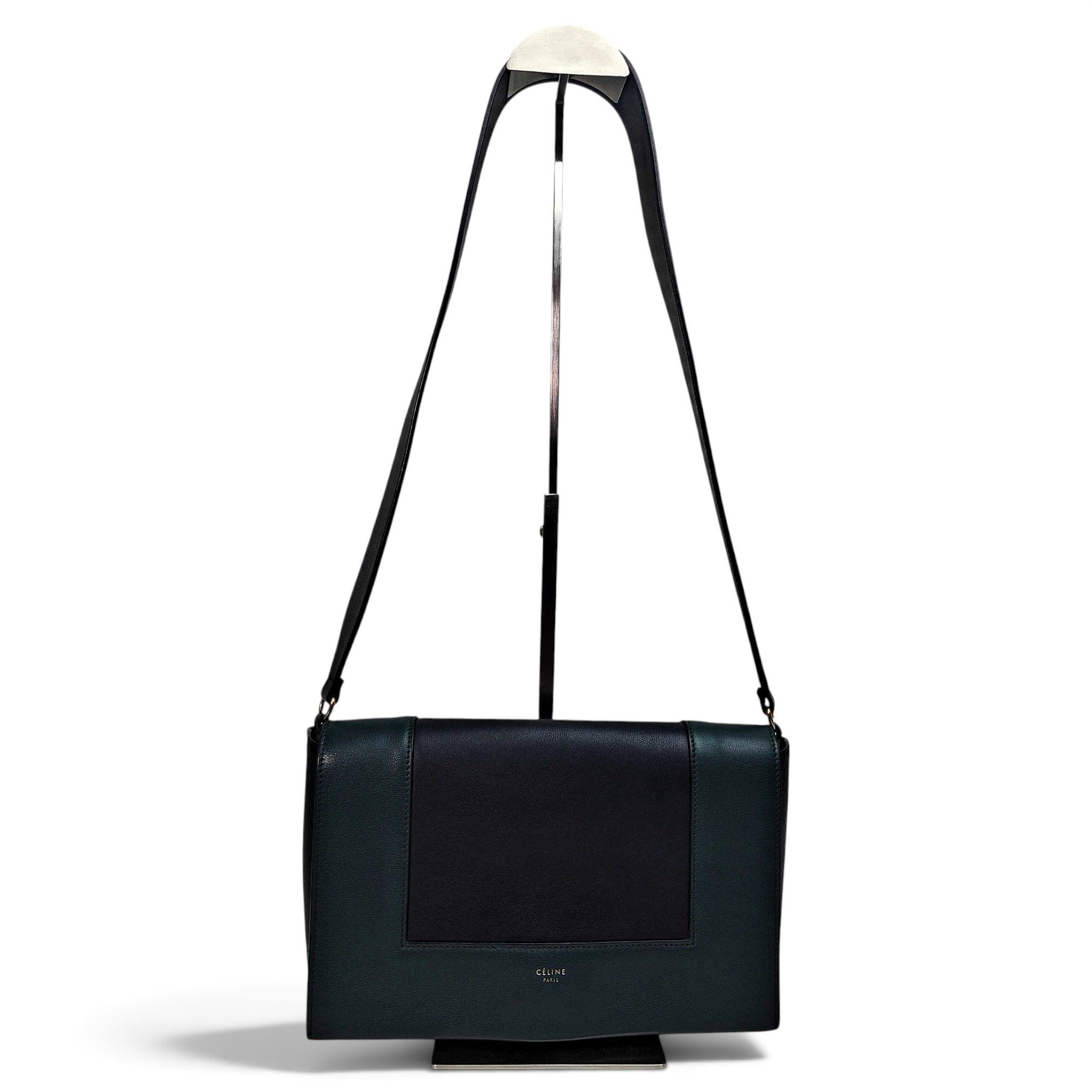 Frame leather handbag
