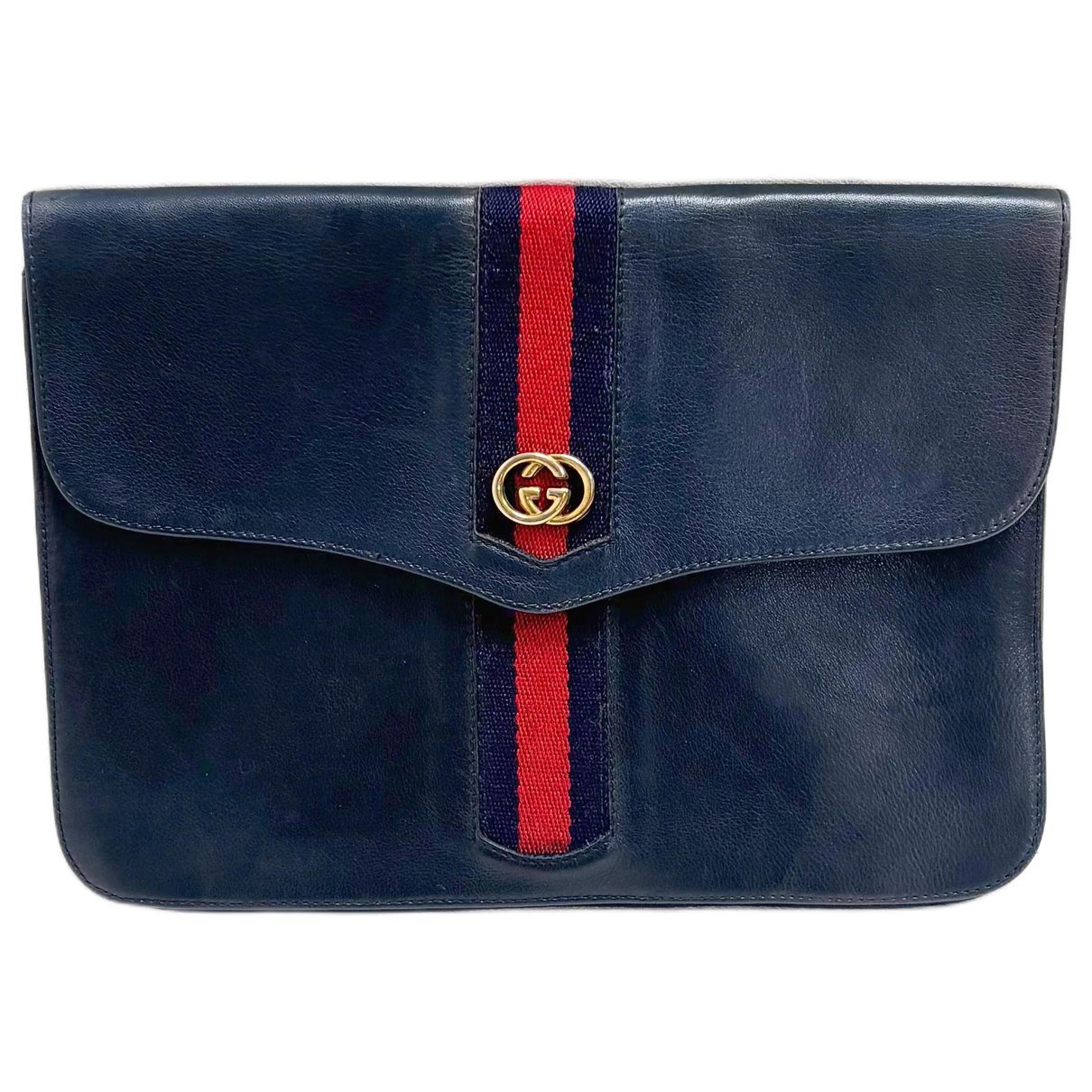 Leather clutch bag