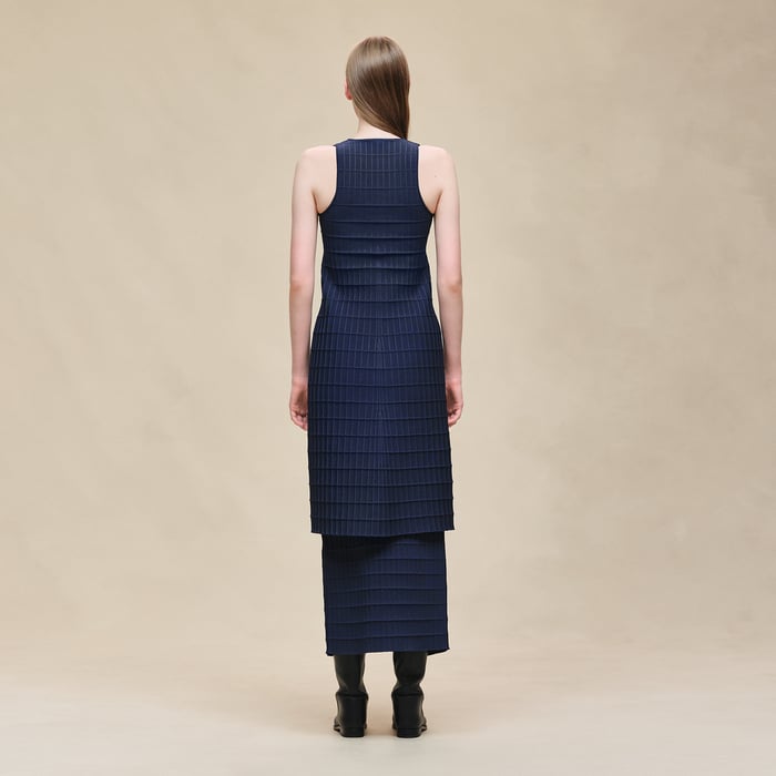 Bleu Outremer Long Sleeveless Cardigan