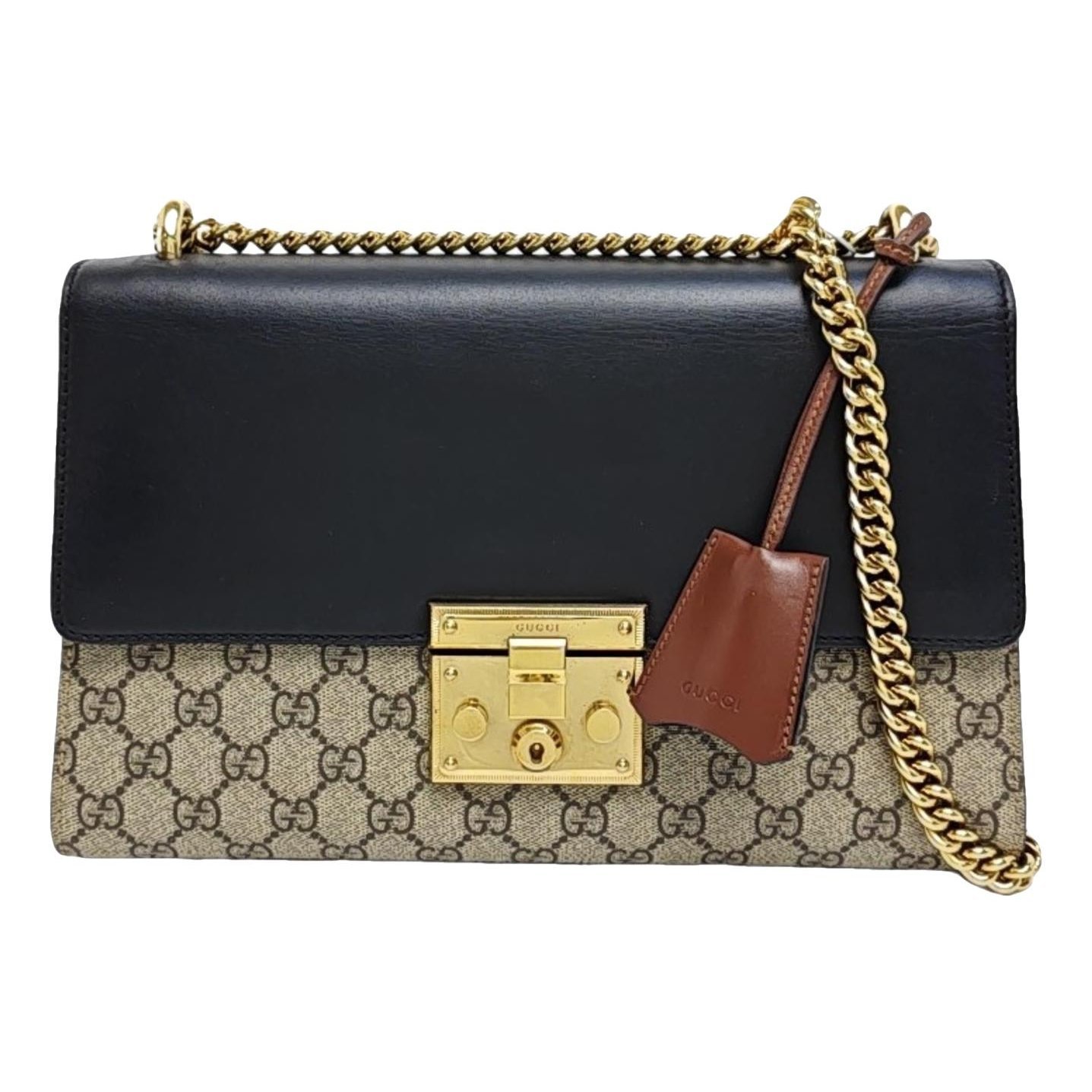 Padlock leather handbag
