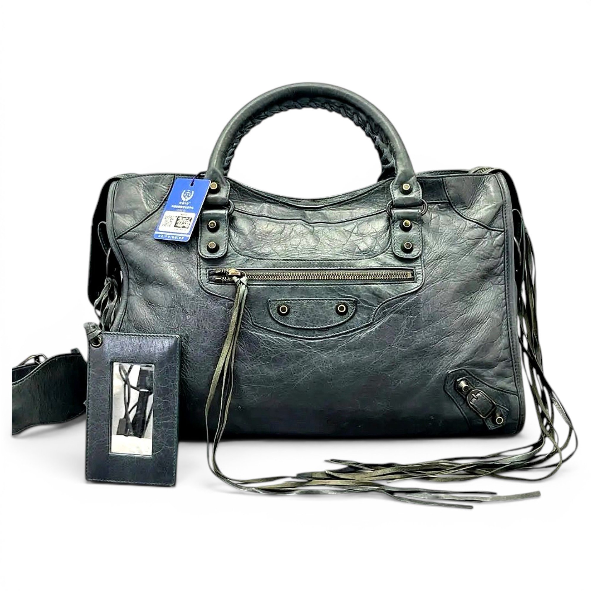 City leather handbag
