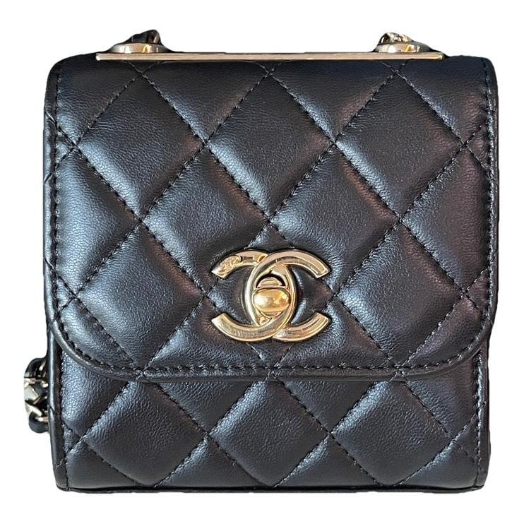 Trendy CC leather crossbody bag