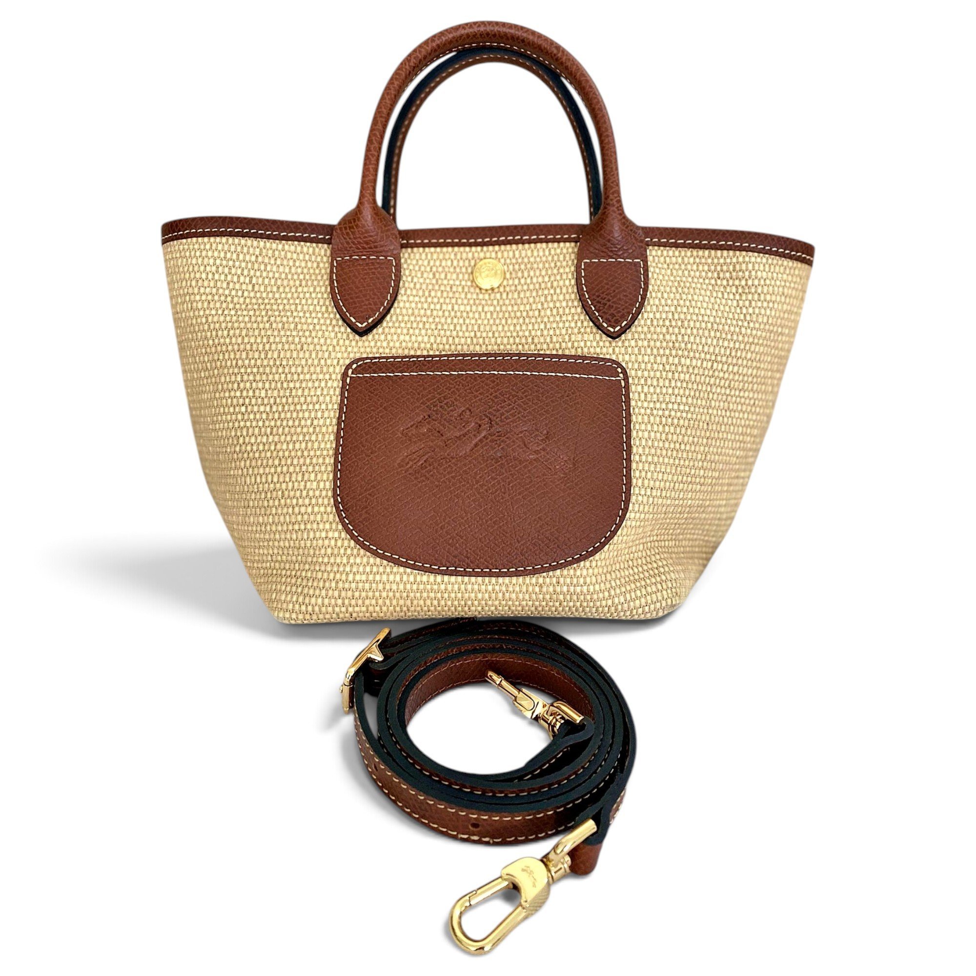 Longchamp Pliage leather tote