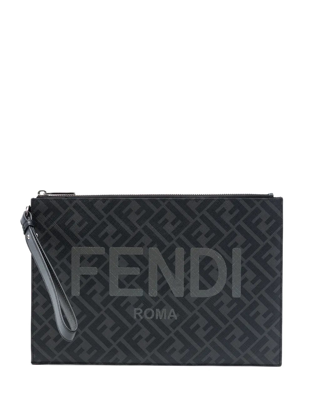 2010-2026 Zucca Coated Canvas FF 1974 Diagonal Logo Flat Pouch clutch bag