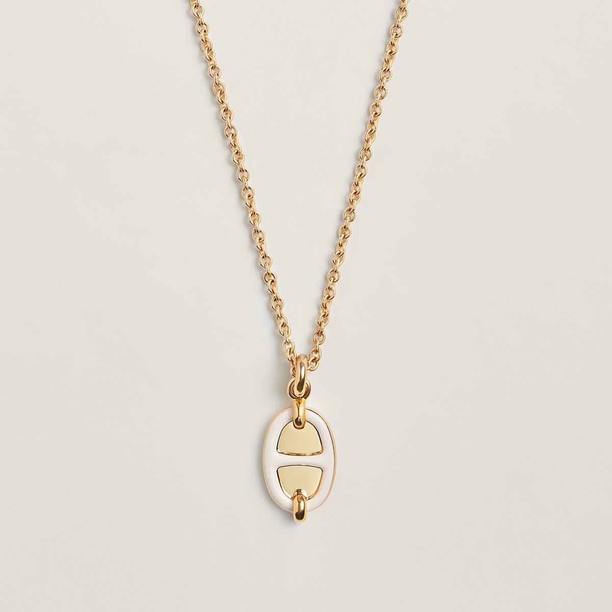 Crème Mini Maillon Pendant, Small Model