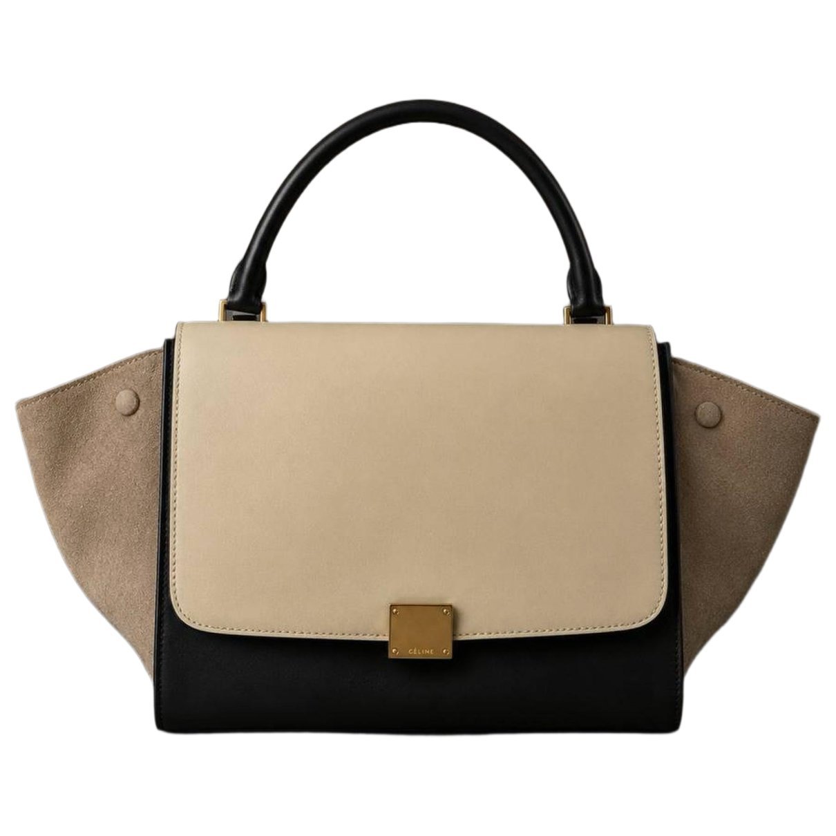 Trapèze leather handbag