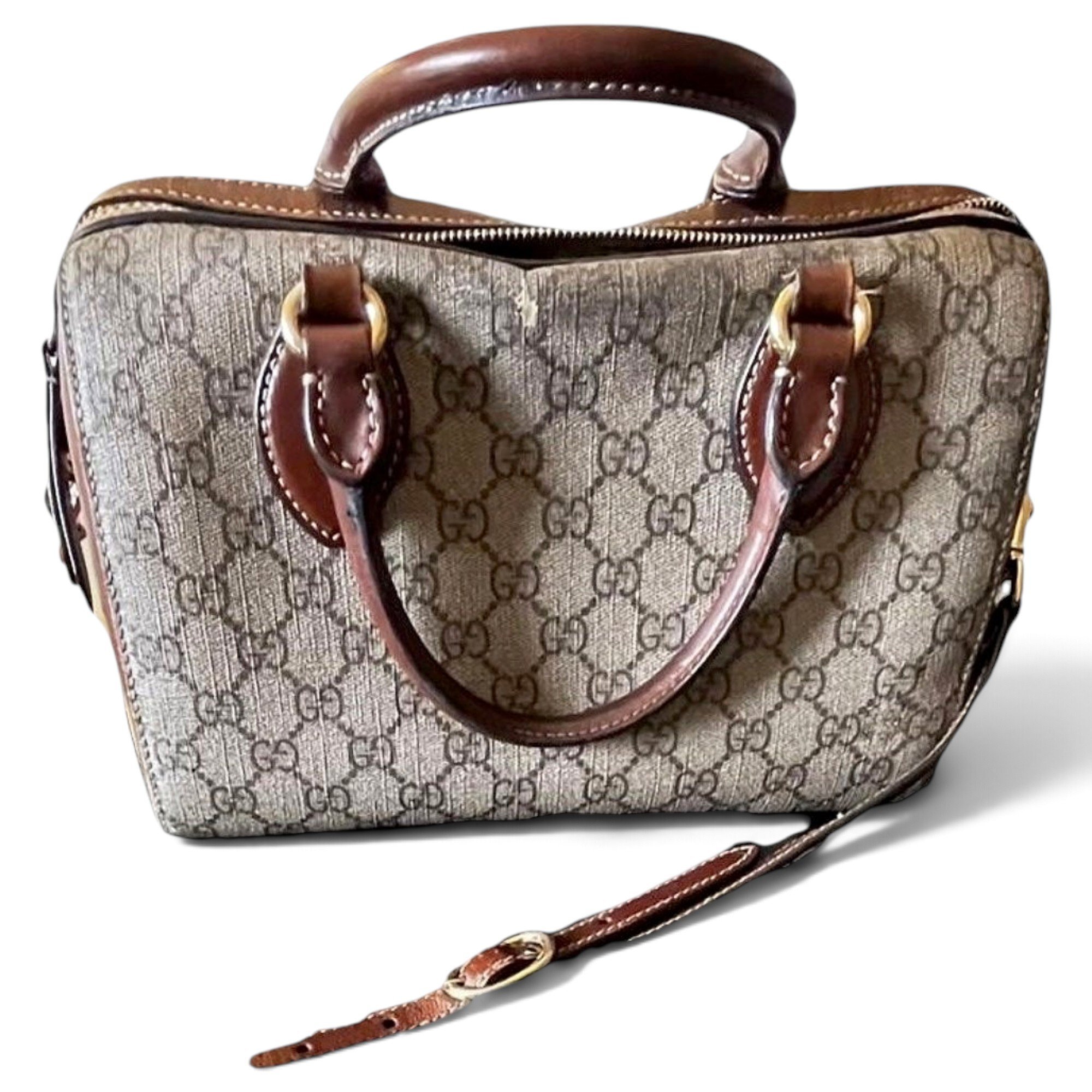 Boston leather bowling bag