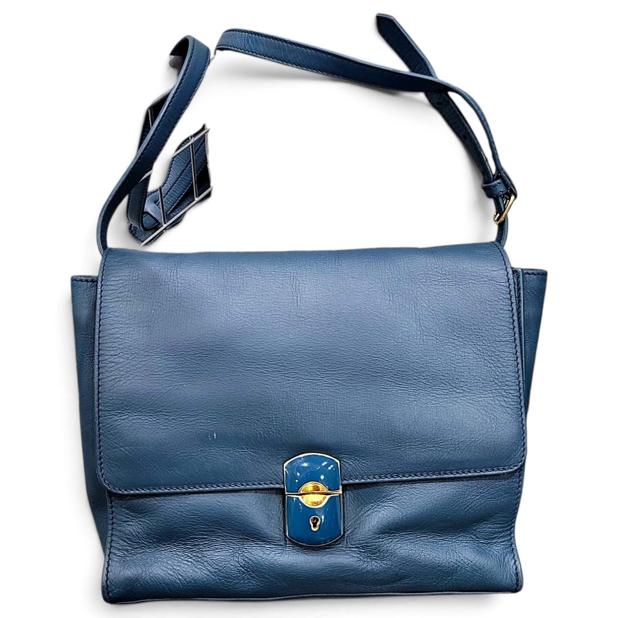 Padlock leather handbag