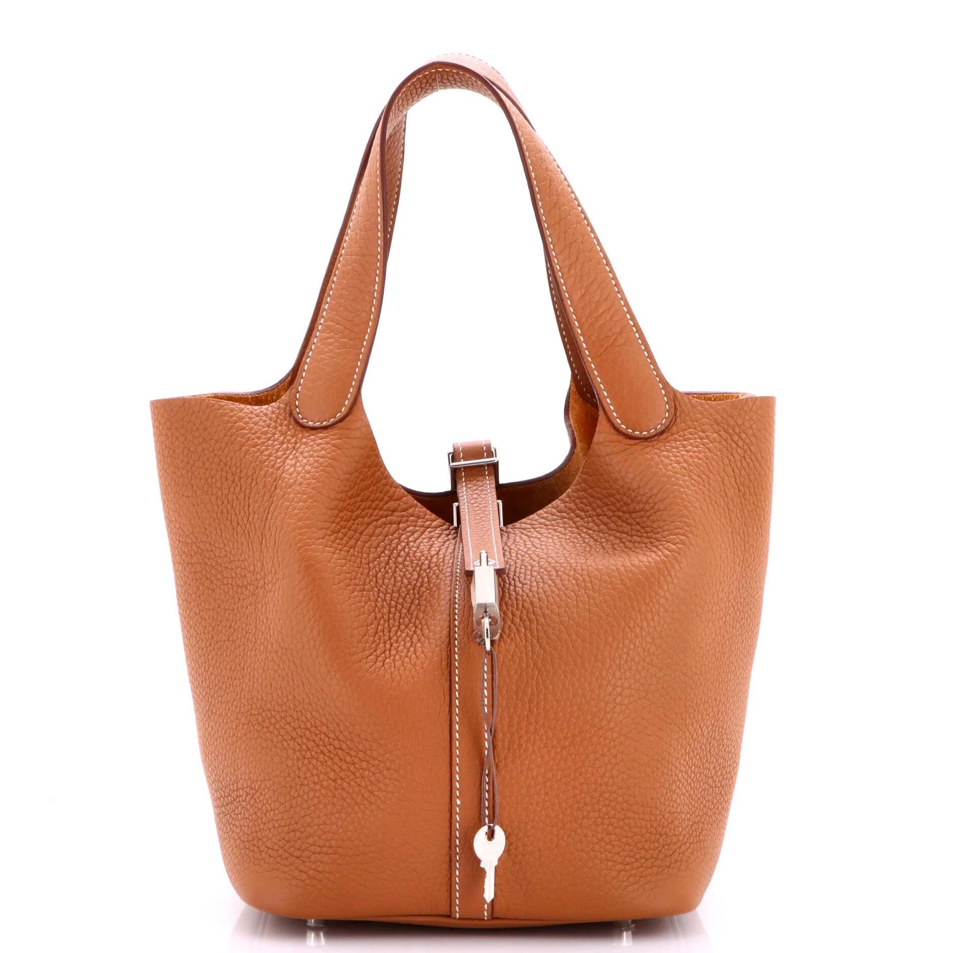 Picotin leather handbag
