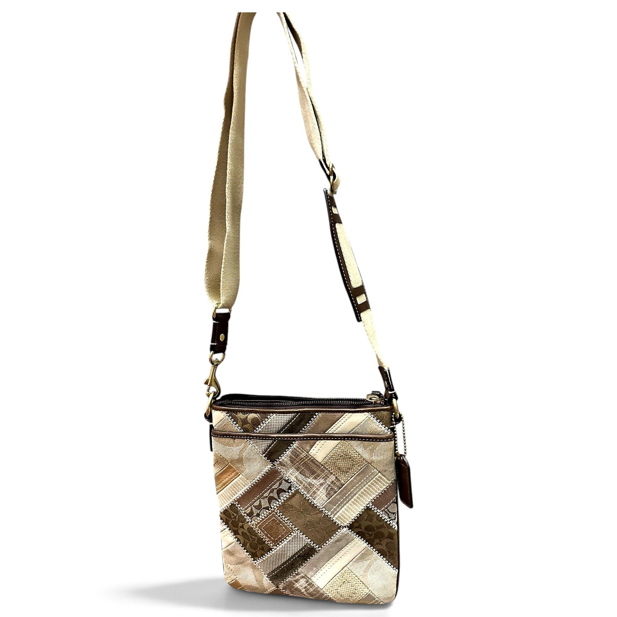 Canvas Courier Crossbody leather crossbody bag