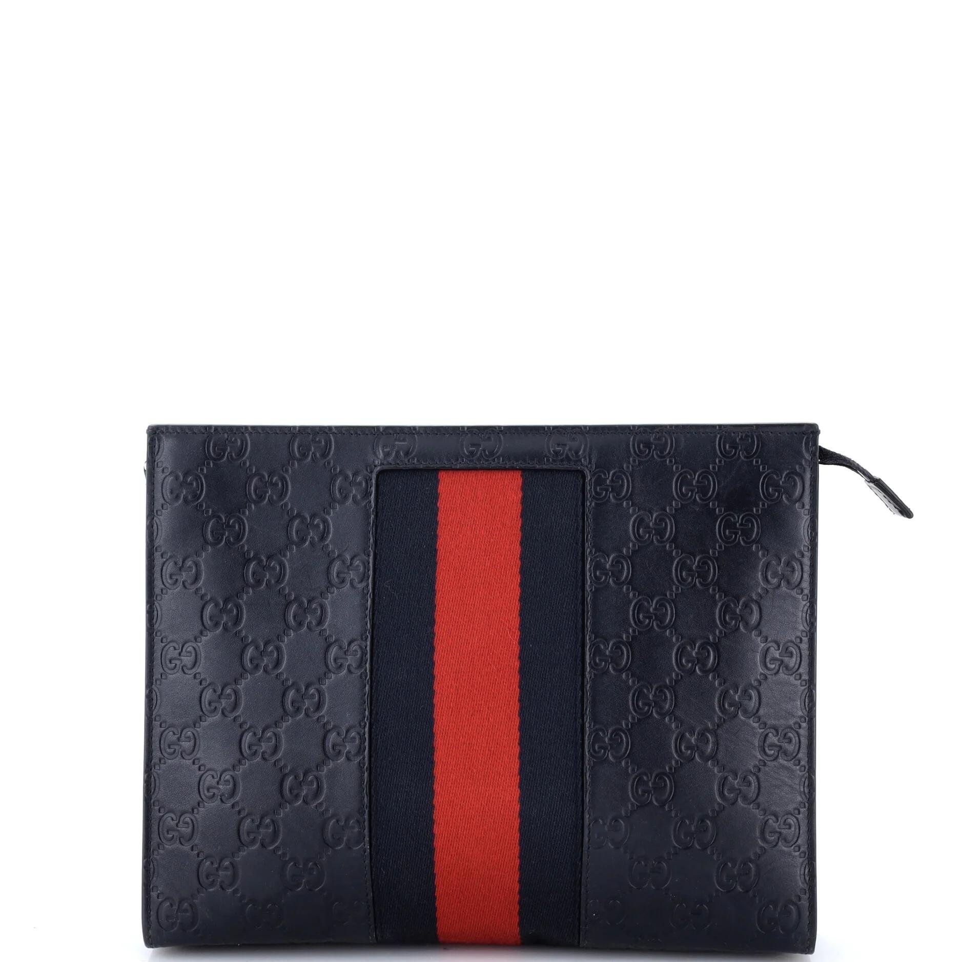 Leather clutch bag