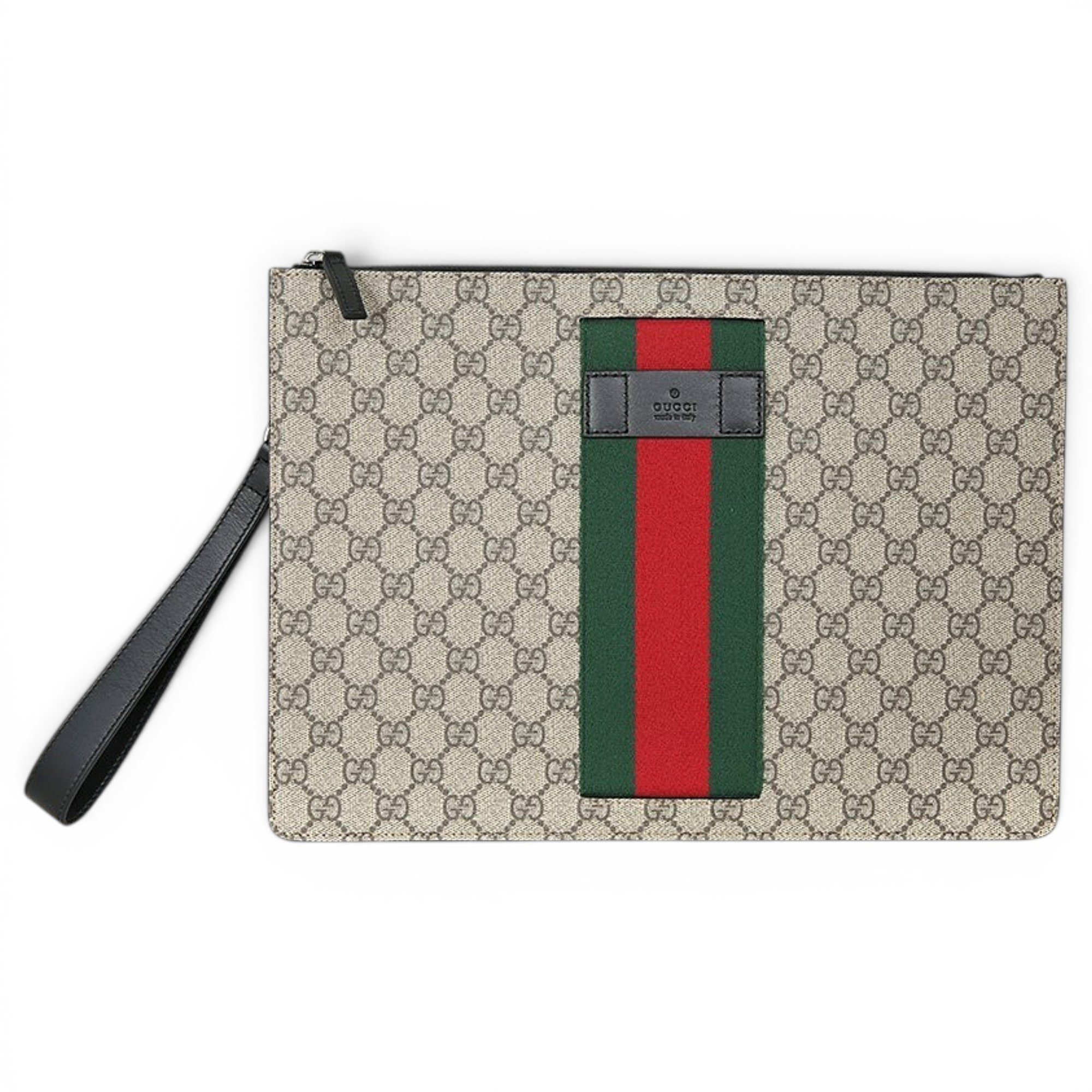 Leather clutch bag