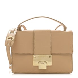 Jimmy Choo Calfskin Rebel Crossbody Bag Beige