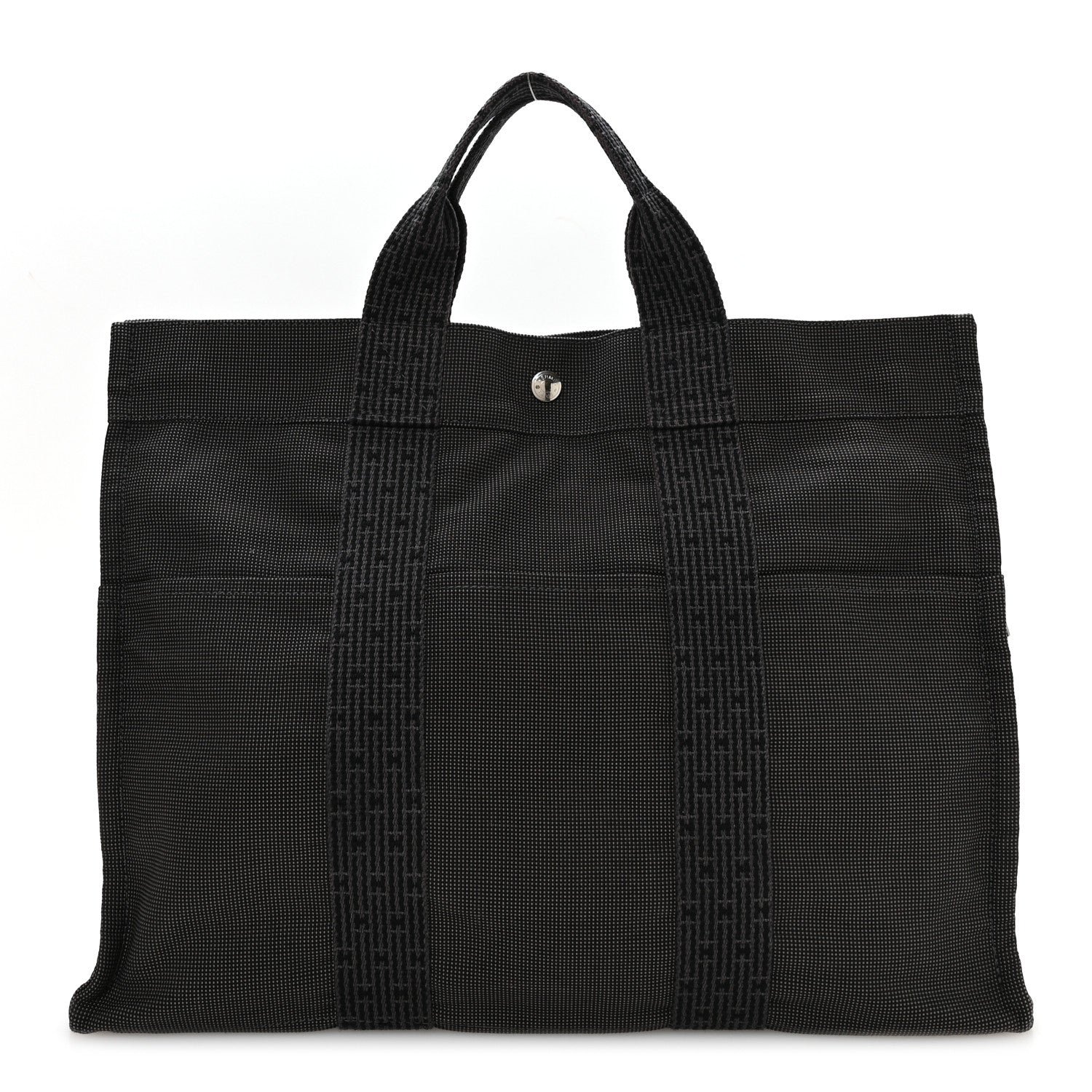 Hermes Canvas Herline MM Tote Grey