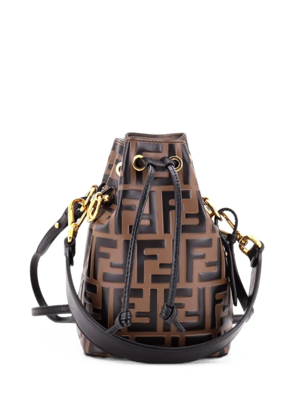 Mon Tresor Zucca Embossed Leather Mini bucket bag