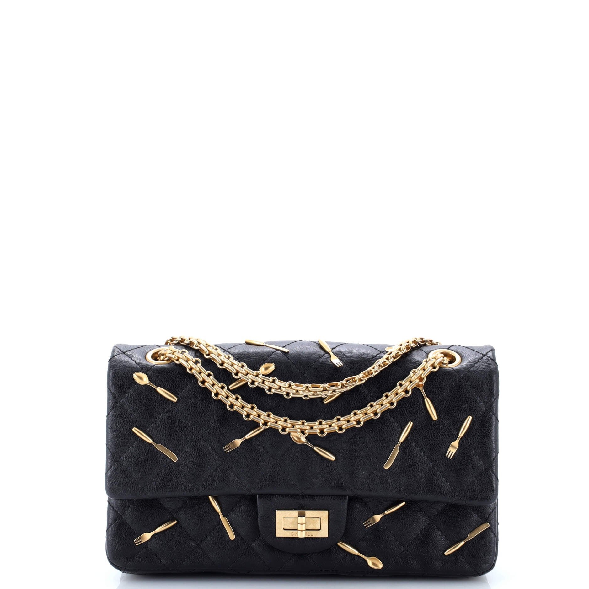 Chanel Brasserie Charms Reissue 2.55 Flap Bag Quilted Calfskin 225