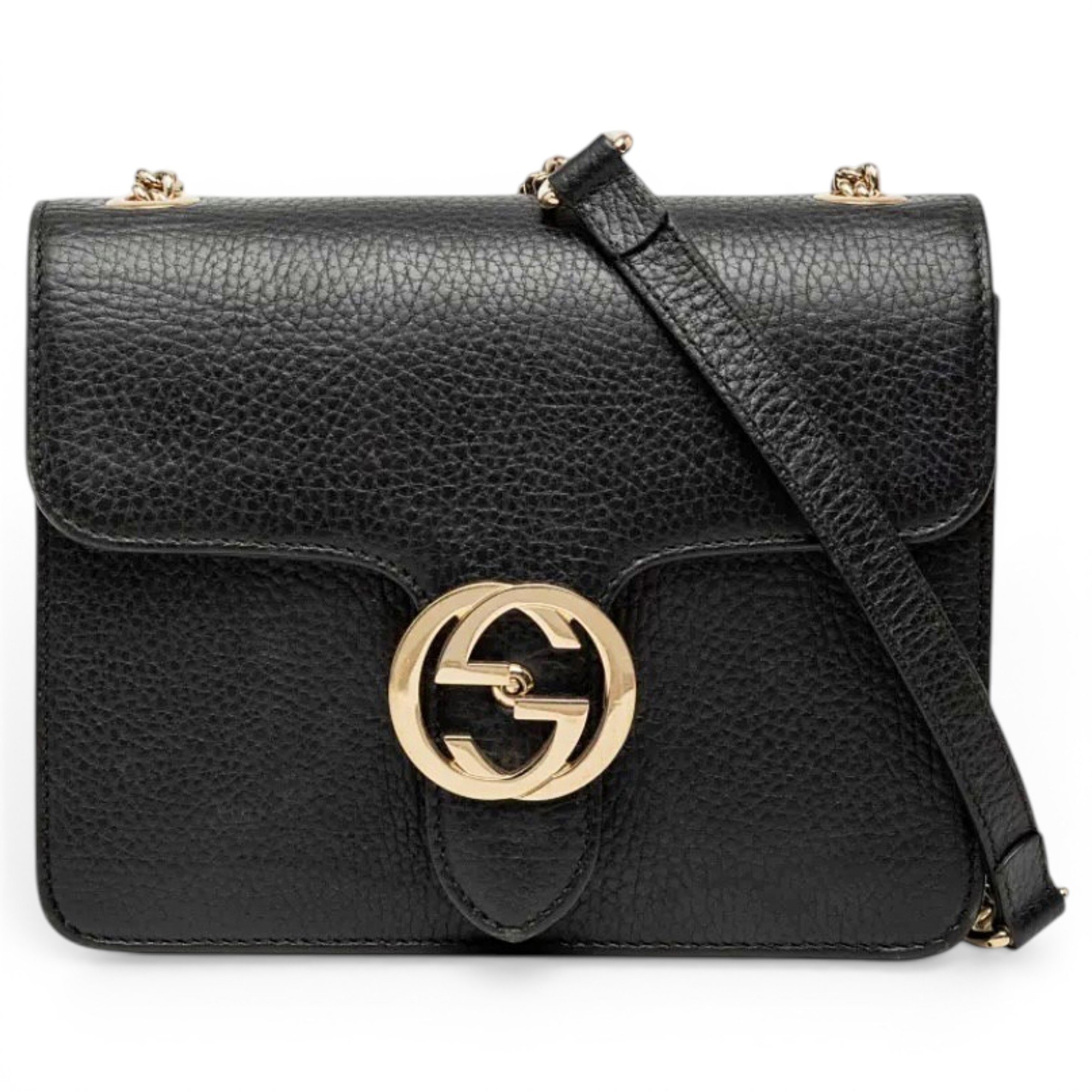 Interlocking leather handbag