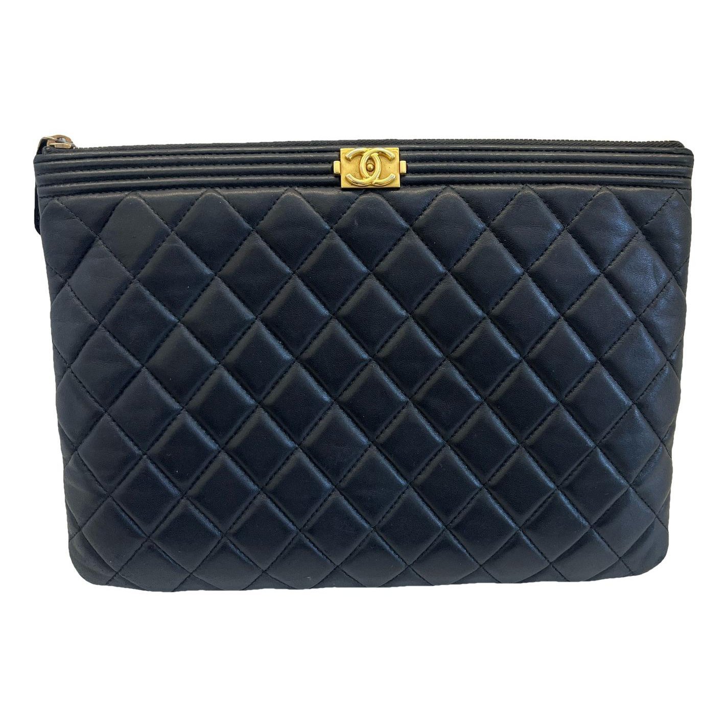 Chanel Boy leather clutch bag