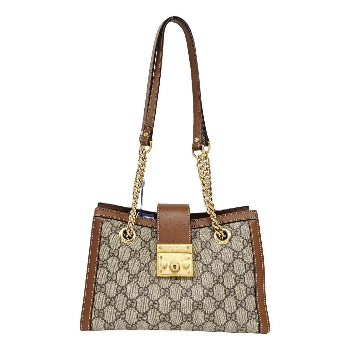 Padlock leather handbag