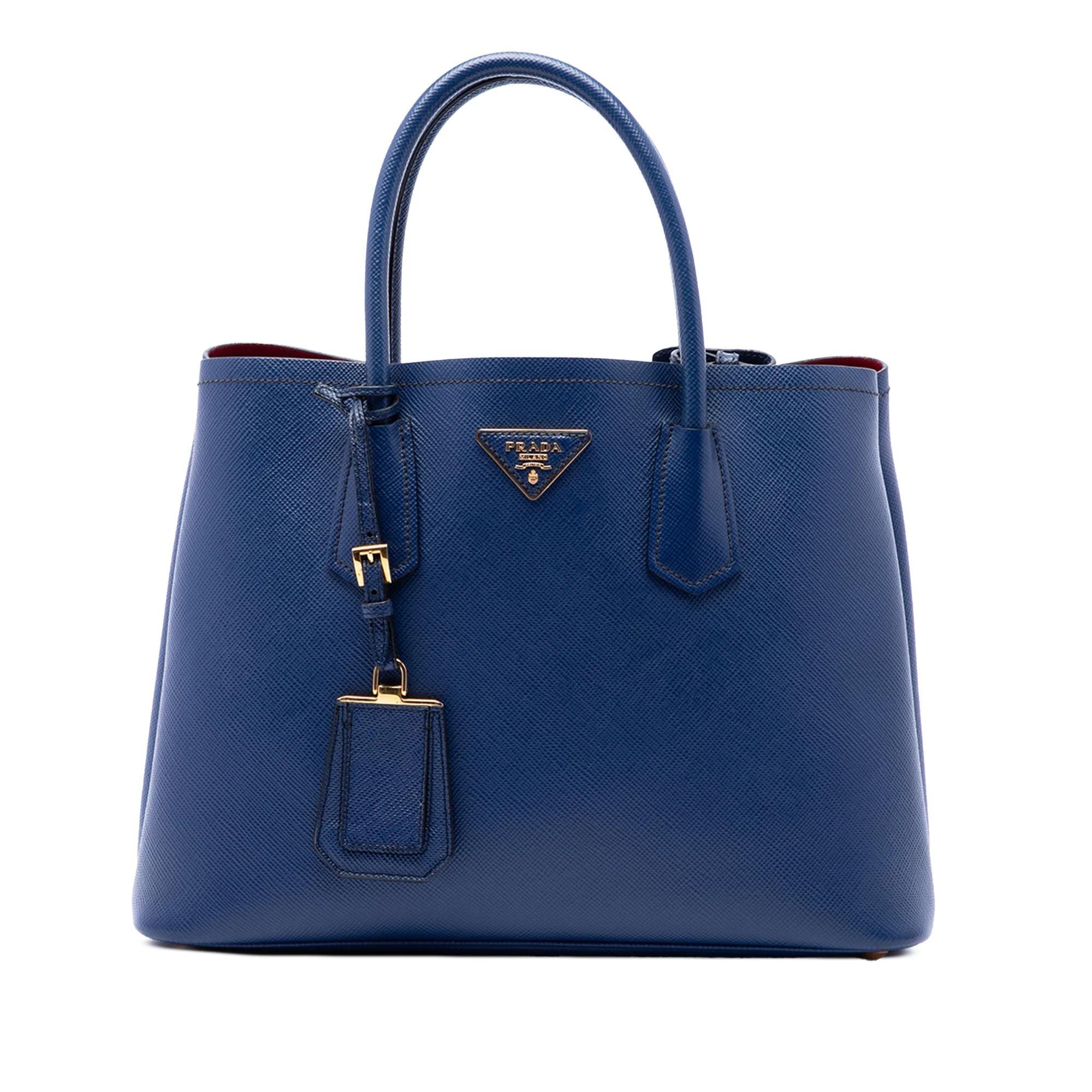 Double leather handbag