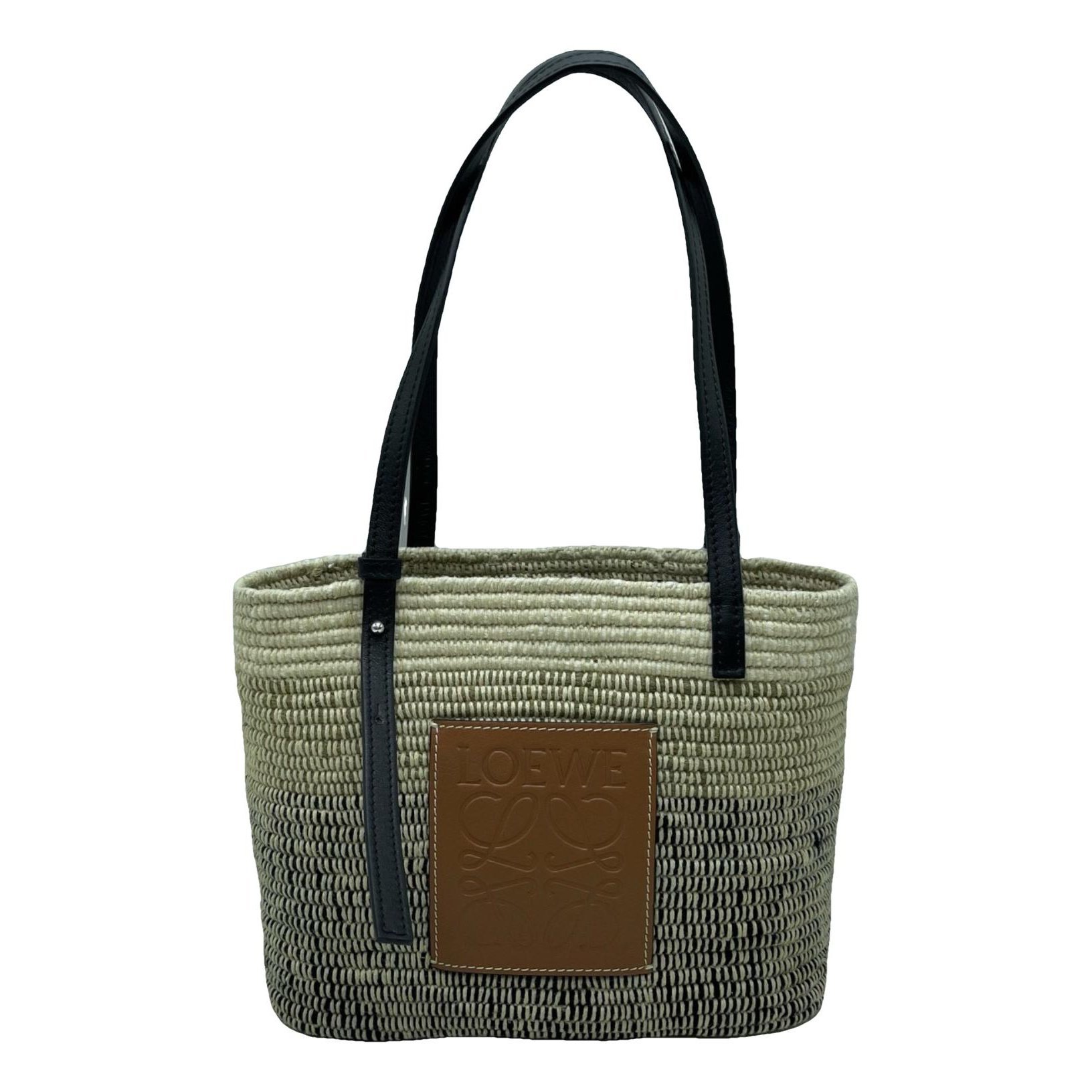 Square Basket linen handbag