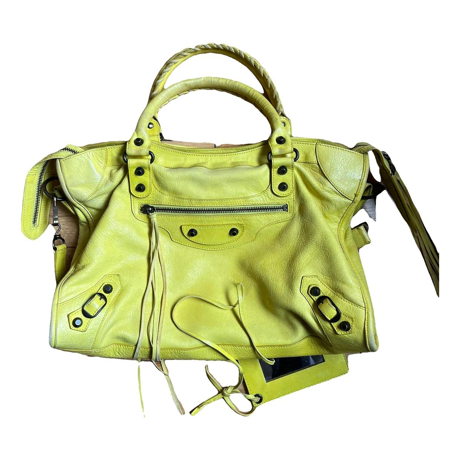 City leather handbag