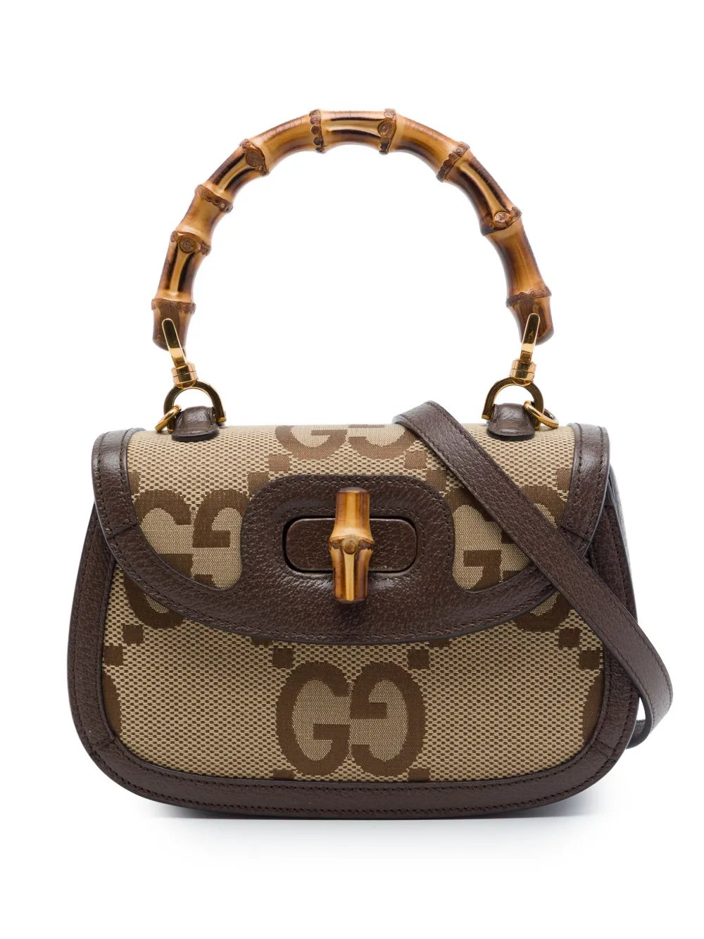2016-2026 Small Jumbo GG Canvas Bamboo 1947 Top Handle Bag satchel