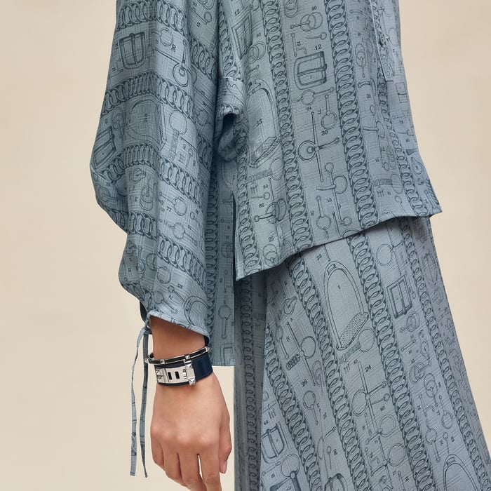Bleu Adriatique "Cahier Du Colporteur" Blouse