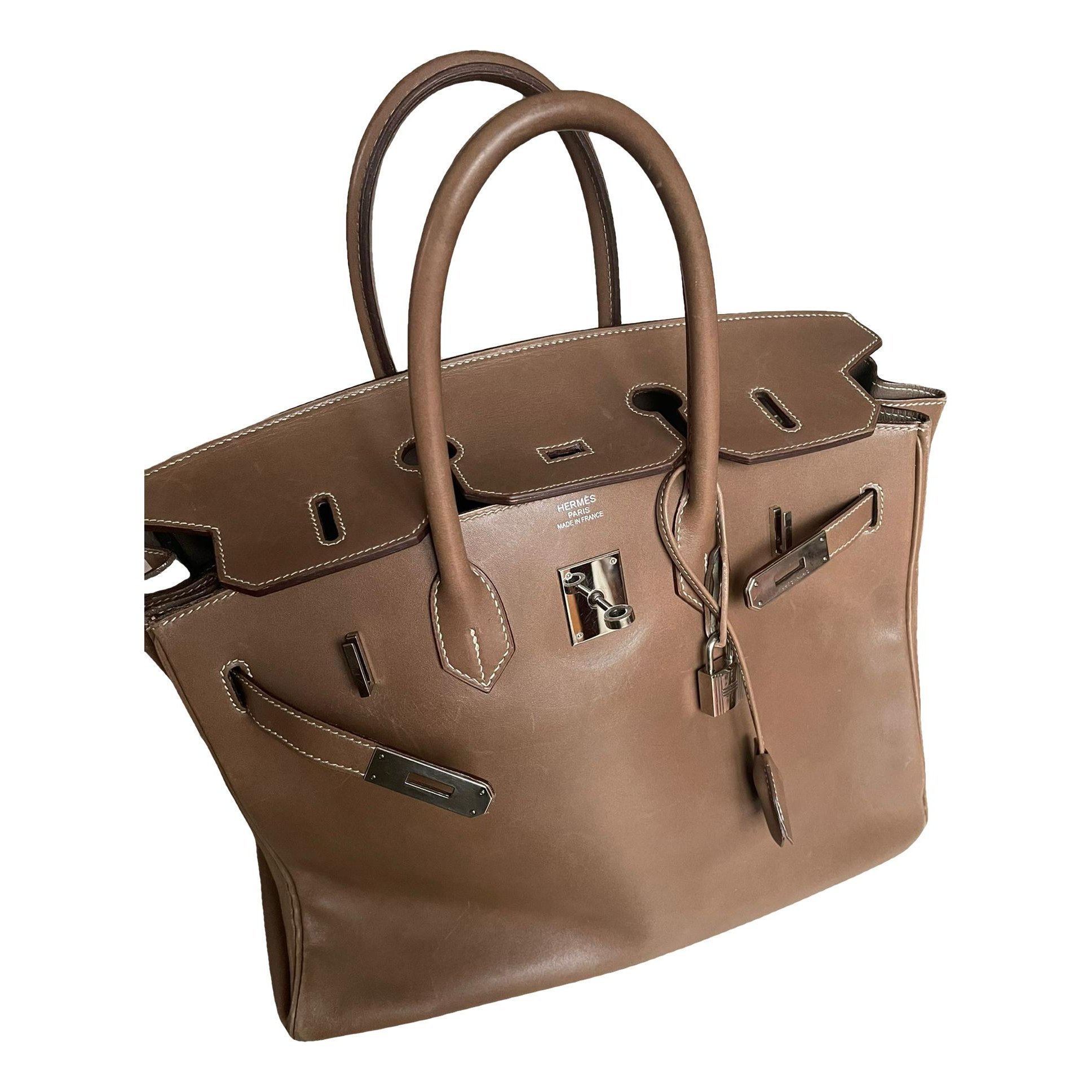 Hermes Birkin 35 Handbag Tadelakt Leather