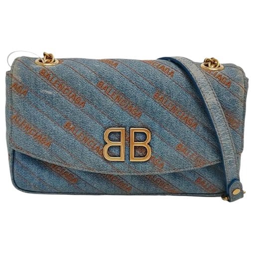 BB chain leather crossbody bag