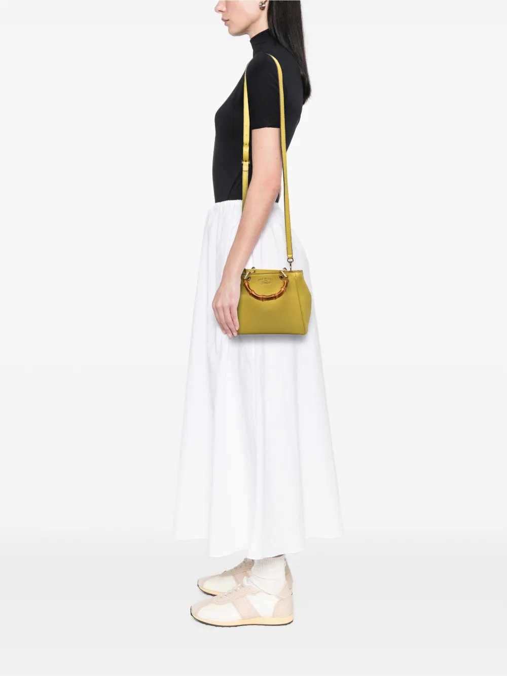 2016-2026 Mini Calfskin Bamboo Shopper satchel