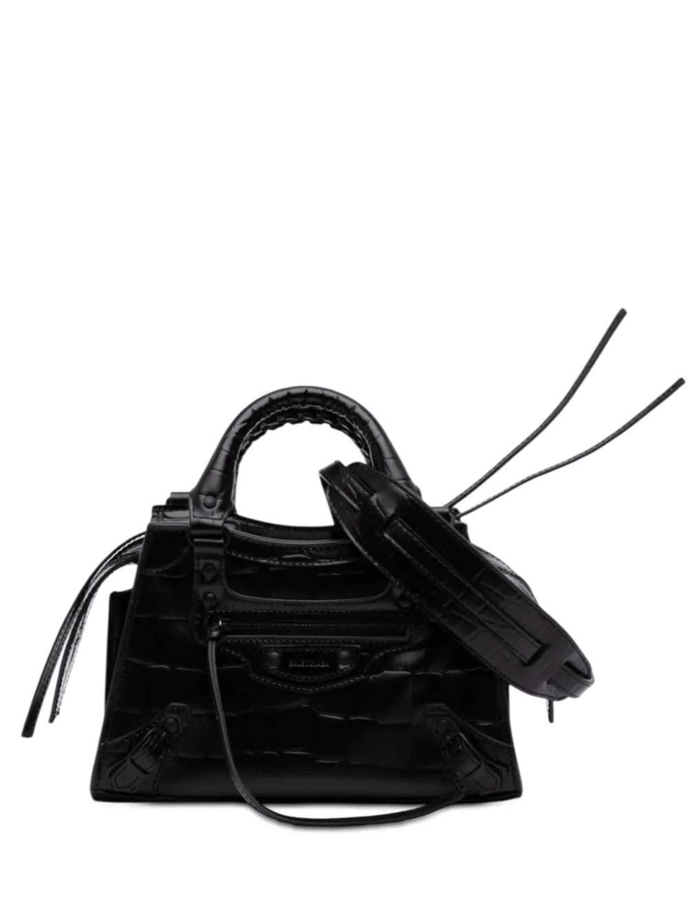 2021 Mini Croc Embossed Calfskin Motocross Neo Classic City satchel