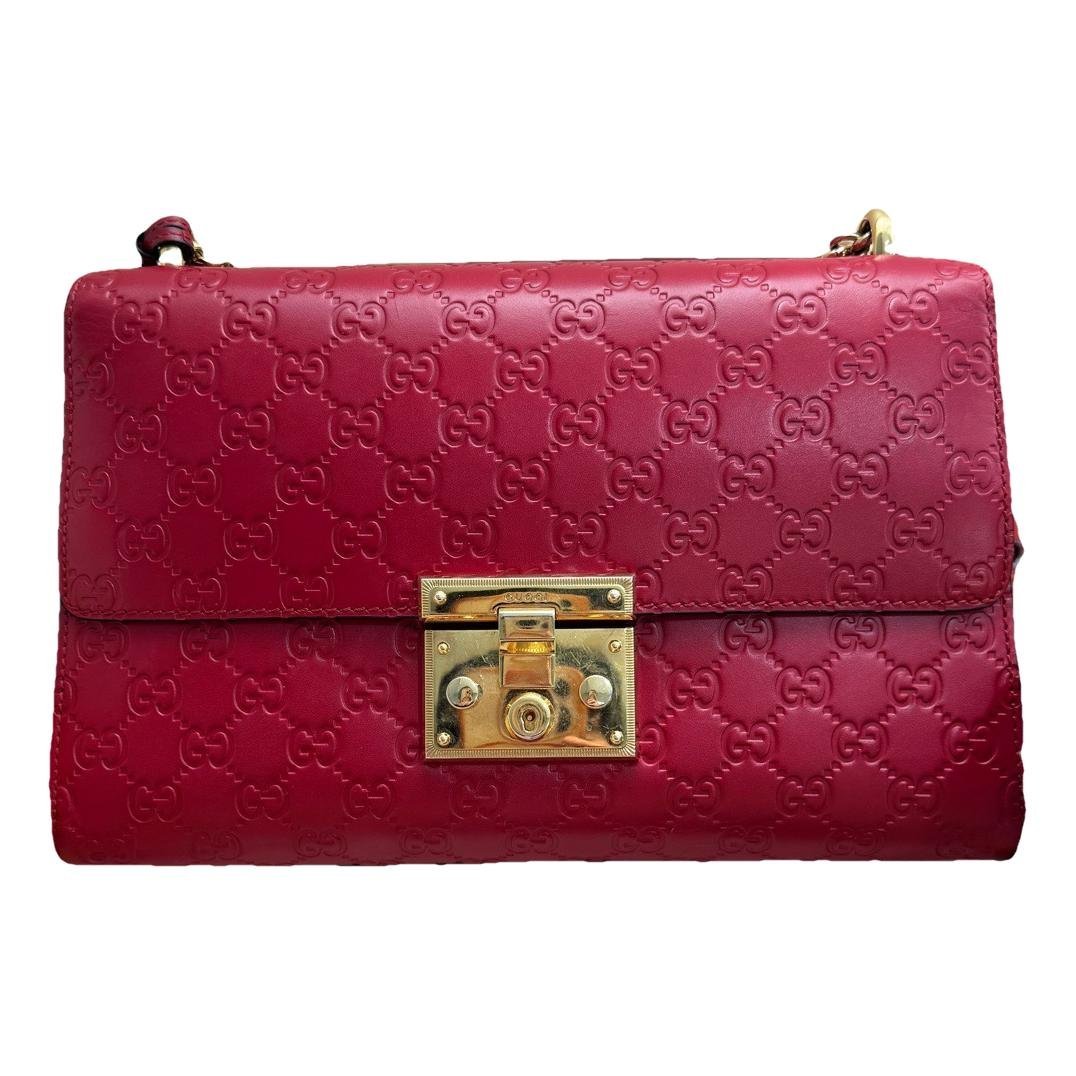 Padlock leather handbag