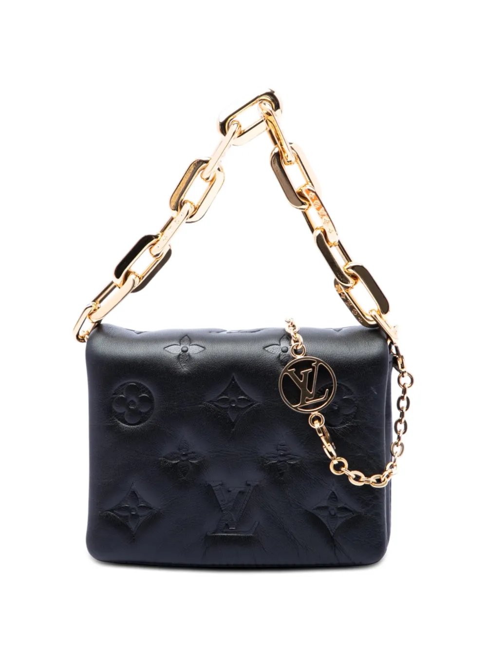2021-2026 Monogram Embossed Puffy Lambskin Coussin belt bag