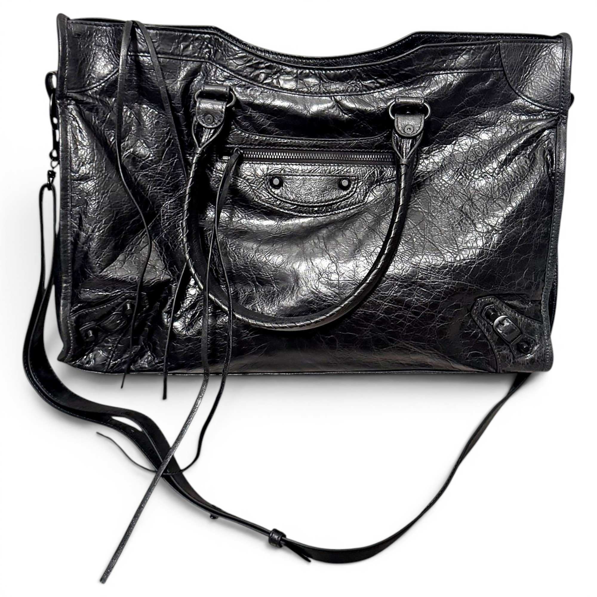 City leather handbag