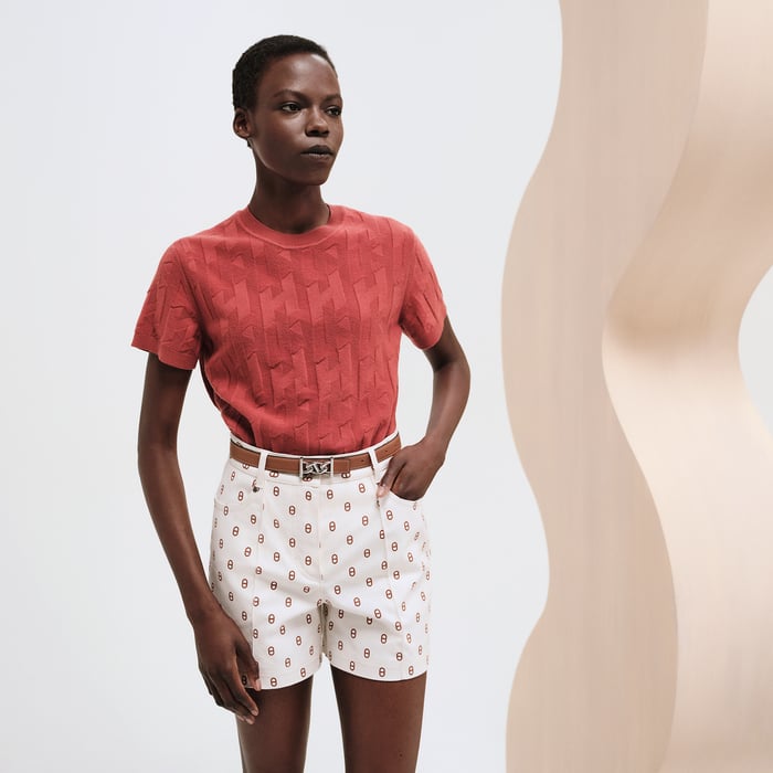 Rouge Sanguine "H" Short-sleeve Sweater