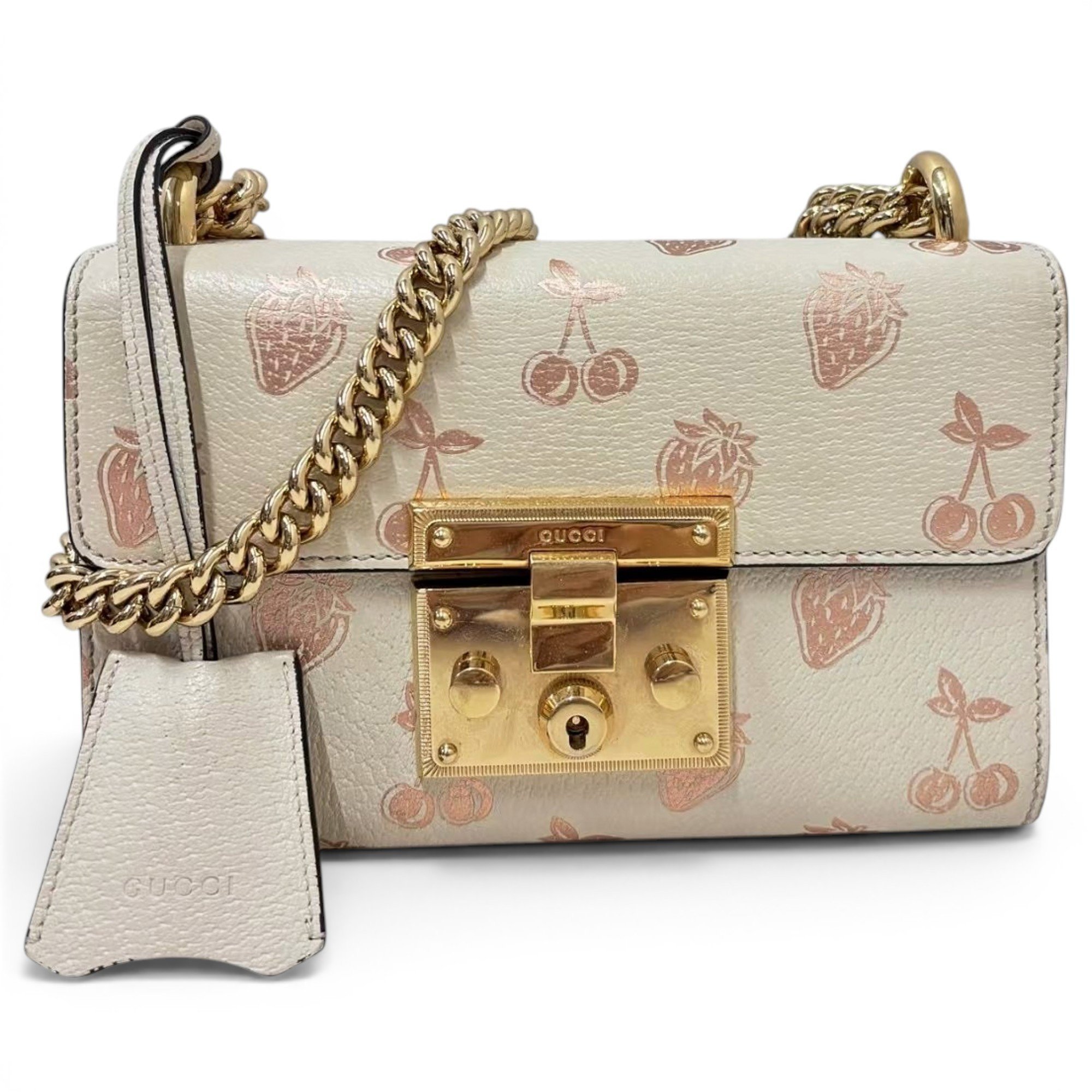 Padlock leather handbag