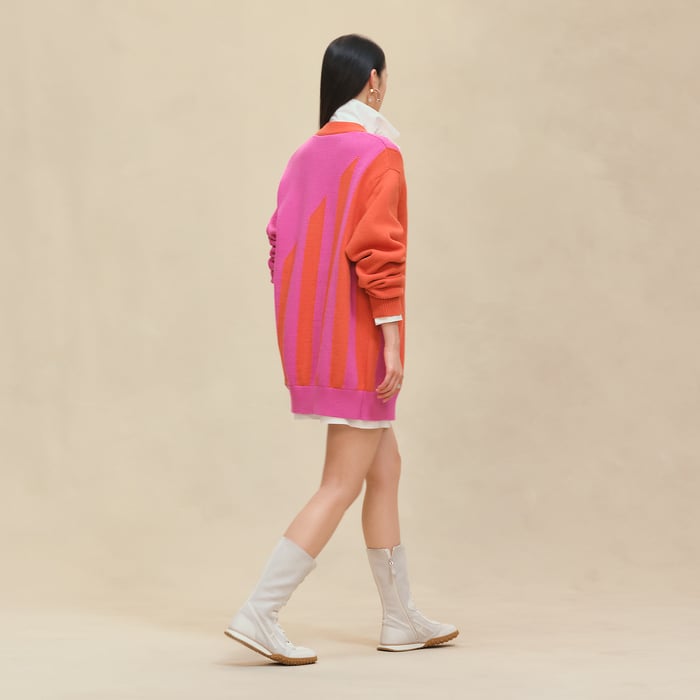 Rose Sakura Long-sleeve Long Cardigan