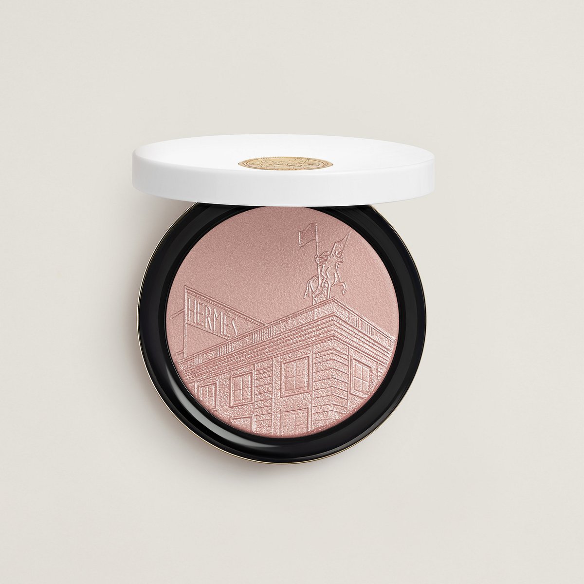 フェイスカラー HERMES POUDRE 24 FAUBOURG 02 OR ROSE Hermès 24 Faubourg face and eye illuminating powder, Limited